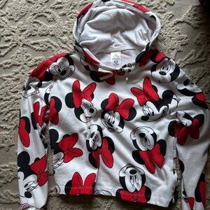 Minnie Mouse All Over Print Cropped Hoodie – Size Medium